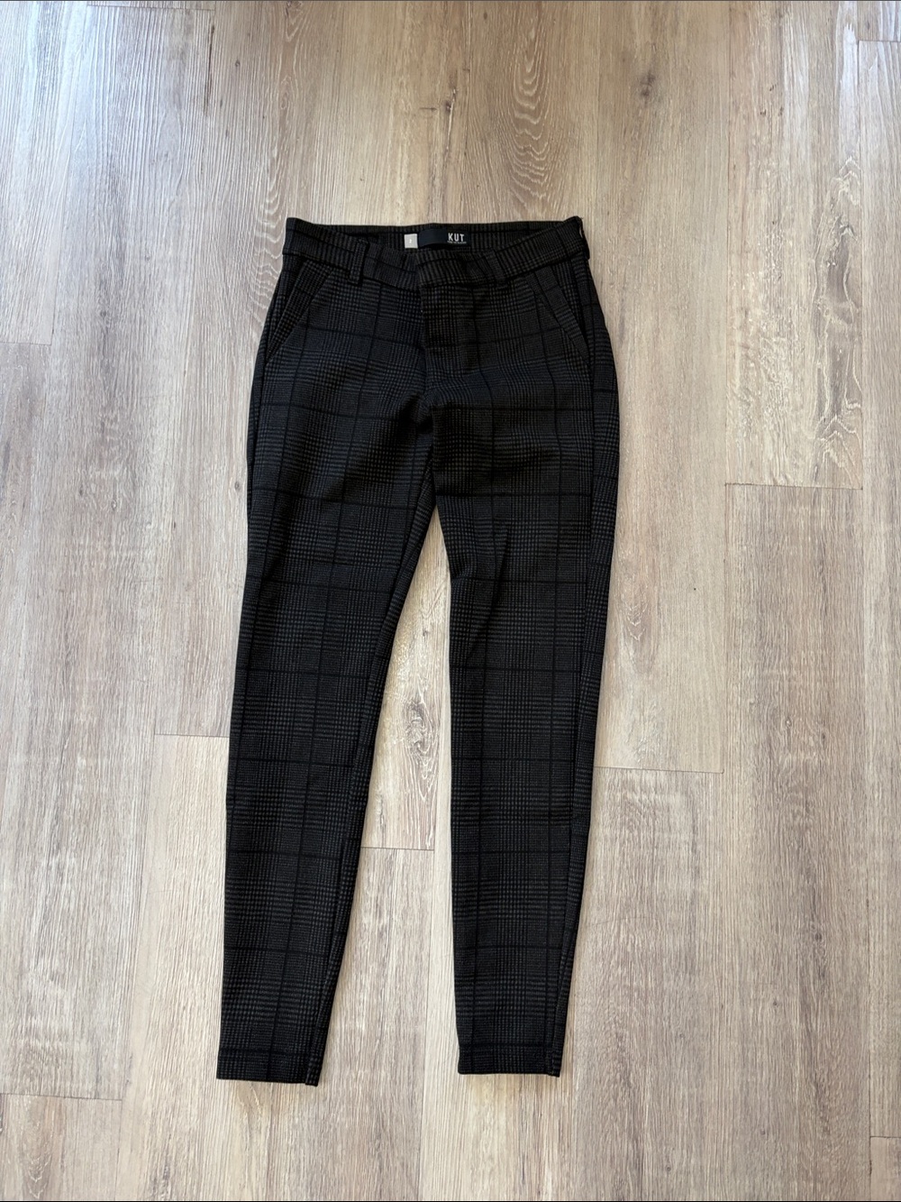 Kut from the Kloth Black Glen Plaid Ankle Pants